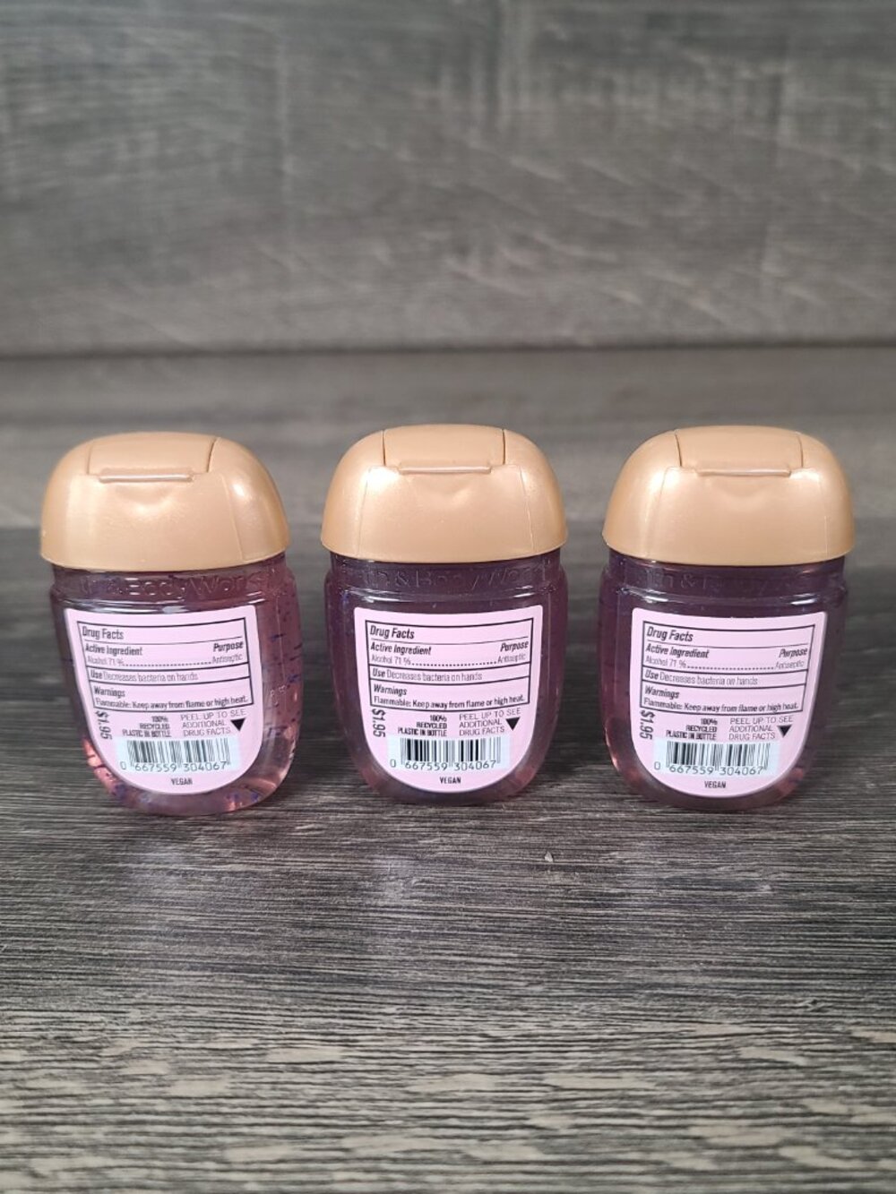 Bath Body Works Champagne Toast Lot of 3 Anti-Bacterial Hand Gels - Picture 6 of 7